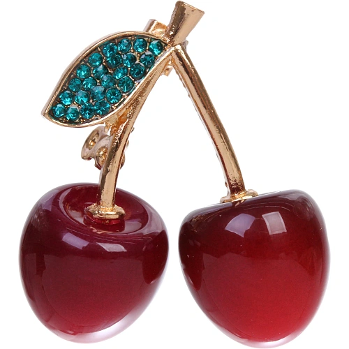 Брошь GOLD Podarok, Вишенки, цвет как на фото, 3528см (символ Красоты и Удачи)_3