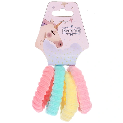 Резинки для волос 4шт "Raili fashion", цвет как на фото, d-5см (подвес единорог)