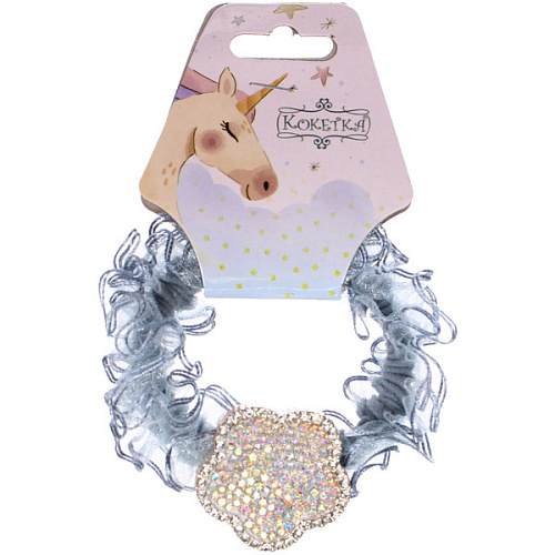 Резинка для волос 1шт ЕЖЕВИКА, цветочек, микс 5 цветов, d-5см (подвес Единорог)_6