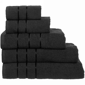 Полотенце махровое 30*60см "LUNA" цвет черный 10650 плотность 360гр/м2