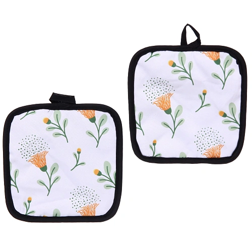 Прихватка в наборе "HERBAL", полевые цветы, 17*17 см, 2 шт