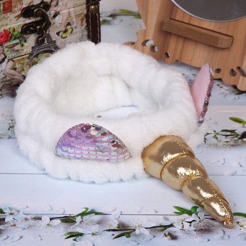 Повязка на голову Кокетка - Единорожек, микс 3 цвета, 17,55см_7