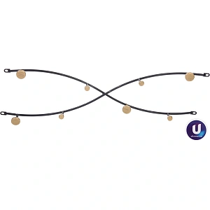 Ключница металлическая 8 крючков "ЛОФТ ВОСТ", элла, цвет черный, 55*15см 