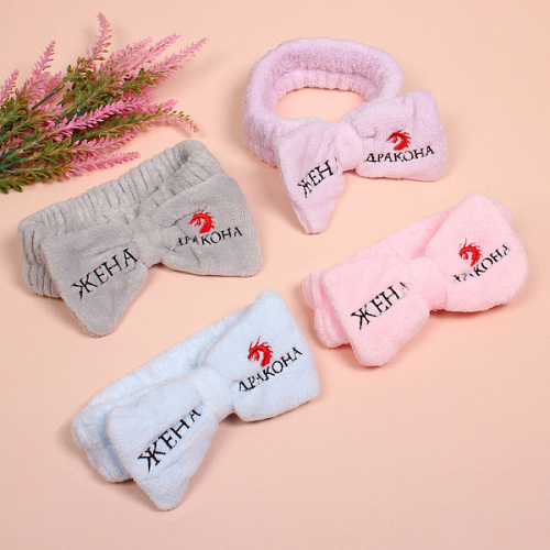 Повязка на голову New collection Vostok - Жена Дракона, цвет розовый, серый, голубой и сиреневый, 206см ( упаковка белый ZIP пакет )_3