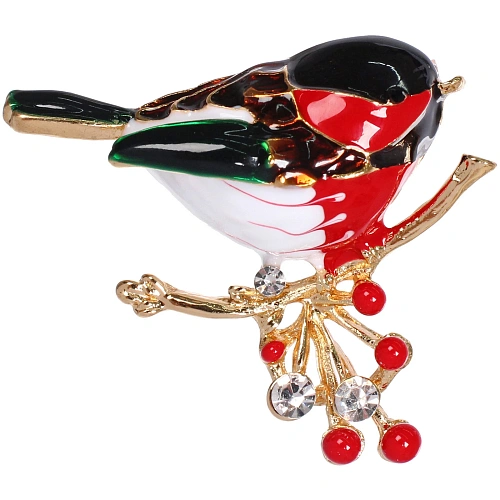 Брошь GOLD Podarok, Снегирь, цвет как на фото, 354см (символ Надежды)_2