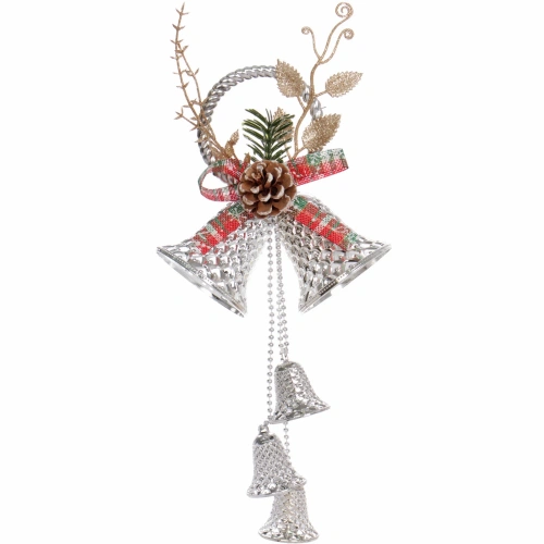 Украшение новогоднее "Весёлый звон" 16*36 см, Серебро