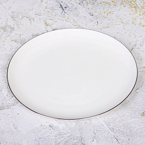 Тарелка фарфоровая "White magic Silver" 26см
