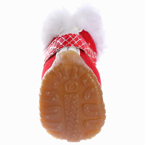 Ботинки зимние для животных МОДНЫЙ БРО, на липучке, цвет красный, размер 2, 4,5см_5