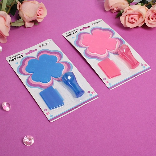 Набор для дизайна ногтей - стемпинг VivA Manicur, пластина цветок, микс 4 цвета, 1911см_7