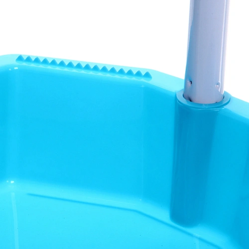 Набор для уборки, щетка для пола с совком синий_11