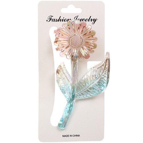 Заколка-краб для волос Мон Пион, подсолнух, микс 6 цветов, 11см (Блистер)_9