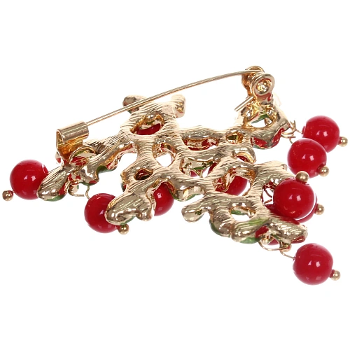 Брошь GOLD Podarok, Гроздь рябины, цвет как на фото, 54см (символ Счастья в семье)_5