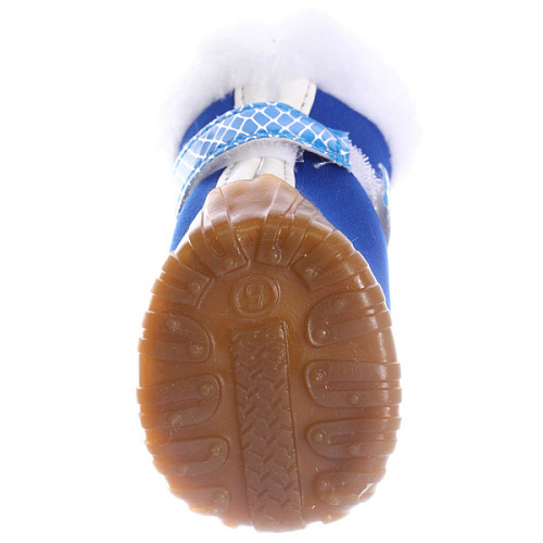 Ботинки зимние для животных МОДНЫЙ БРО, на липучке, цвет синий, размер 5, 6см_5