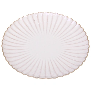 Тарелка керамическая "Верона" 27см ромашка бежевая