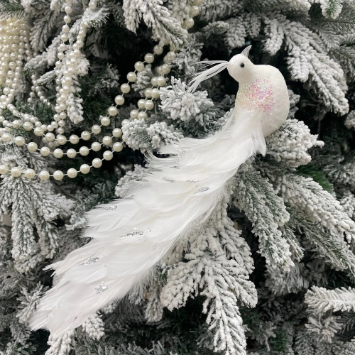 Фигурка новогодняя "Королевская птица" 34 см, белый
