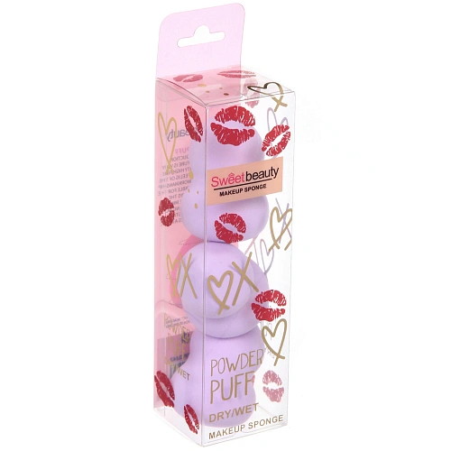 Спонжи для макияжа 3шт FRIDA, цвет фиолетовый, _5