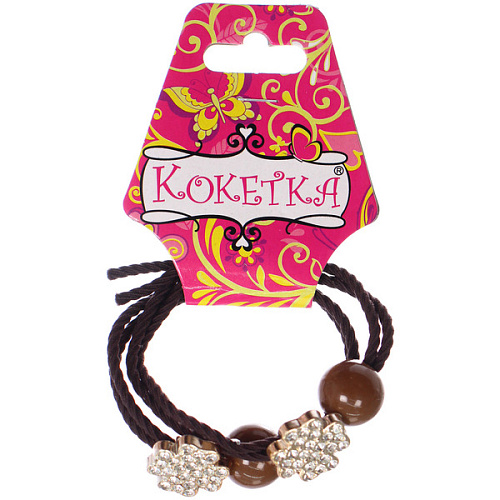 Резинки для волос 2шт ФАНТЕЭГРО, клевер, цвет черный, молочный и коричневый, d-55см (Кокетка)_4