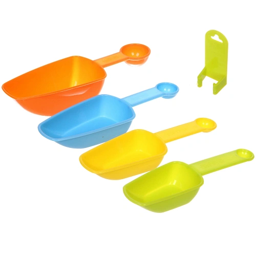 Совок для сыпучих продуктов в наборе 4шт(60мл,80мл,120мл,235мл),микс цветов_3