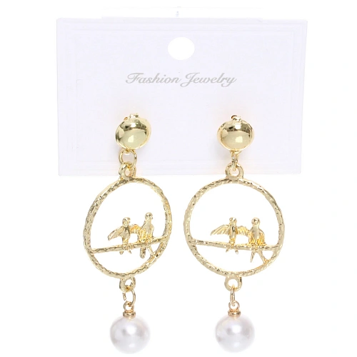 Серьги из гиппоалергенного сплава ЭКЛАТТО, цвет серебро и золото, 5,5см_4