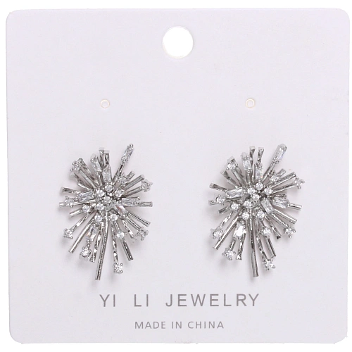 Серьги из гиппоалергенного металла со стразами ПАЛУМНА, элли, цвет золото и серебро, 2,41,9см_6