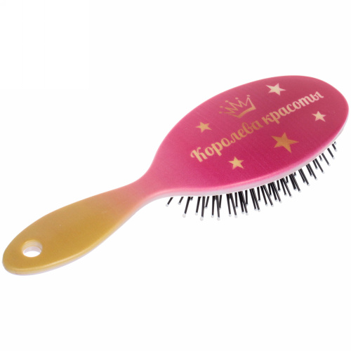 Расческа массажная "Mademoiselle - Королева Красоты", овал, цвет микс, 23,5 см