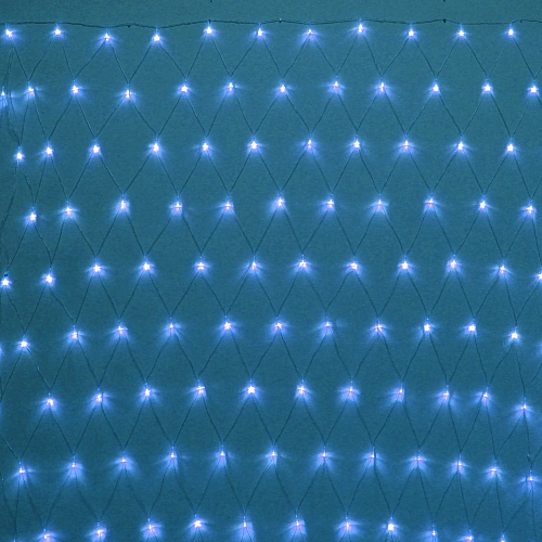Гирлянда для дома СЕТКА ш2,0* в1,5м 144 лампы LED, прозр.пров.,8 реж, IP-20, Синий (возможность соединения)
