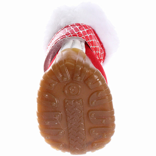 Ботинки зимние для животных МОДНЫЙ БРО, на липучке, цвет красный, размер 3, 5см_5