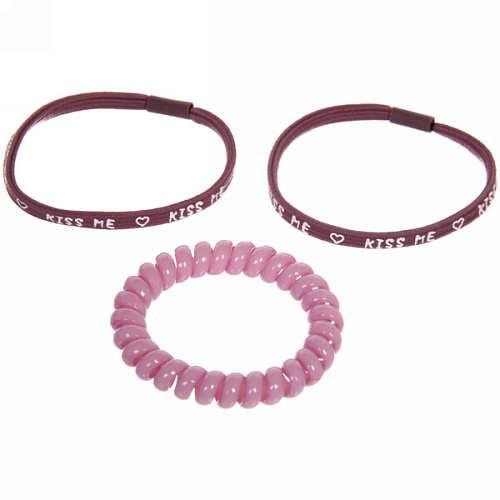 Резинки для волос 3шт, цвет пудровый, d-5,5см_4