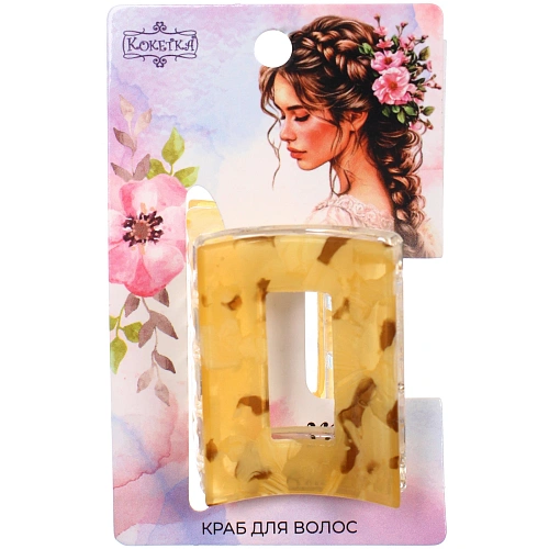 Заколка - краб для волос AKS-EMPIRE, квадрат, цвет микс 6 цветов, 3,62,7см_5