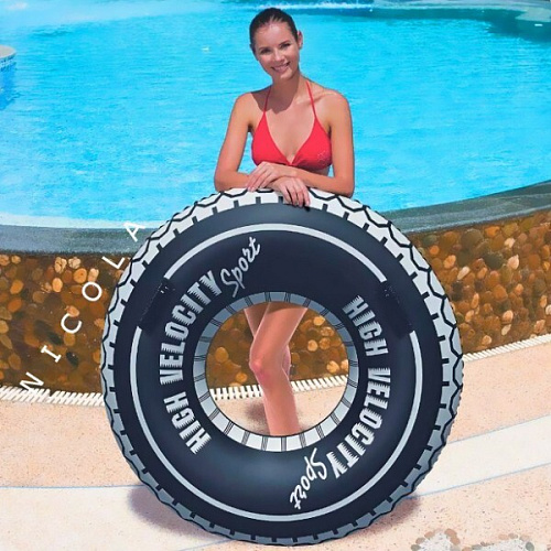 Круг для плавания 119 см с ручками High Velocity Tire Bestway (36102B)_4