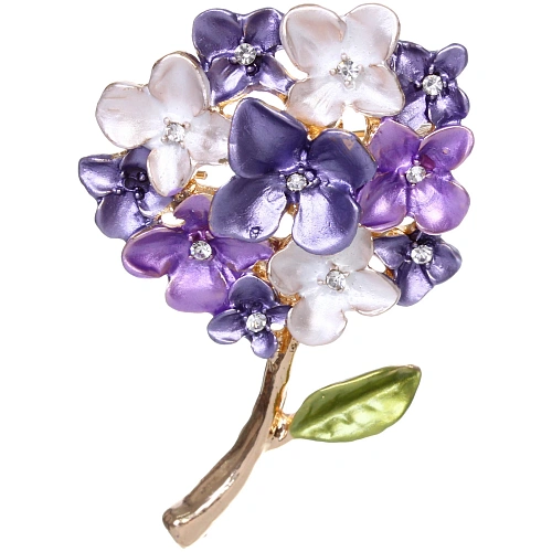 Брошь KLEVER SHOP, Сирень, цвет как на фото, 535см (символ Радости)_3