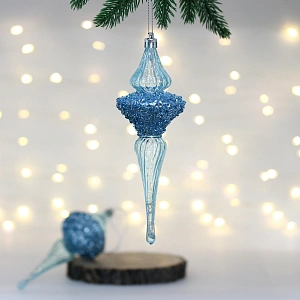Елочные украшения "Сияние" 6*6*19.5 см (набор 2 шт), Голубой