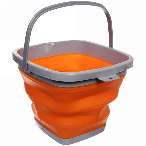 Ведро складное квадратное 10л 29х25см оранжевое_3
