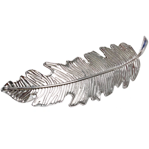 Заколка-автомат для волос AKS - DesignPRO, перо, цвет золото и хром, 8,72,5см_3