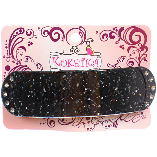 Заколка - автомат ЭКЛЕР, форма прямоугольная, танула, микс 5 цветов, 92,7см (блистер Кокетка)_6