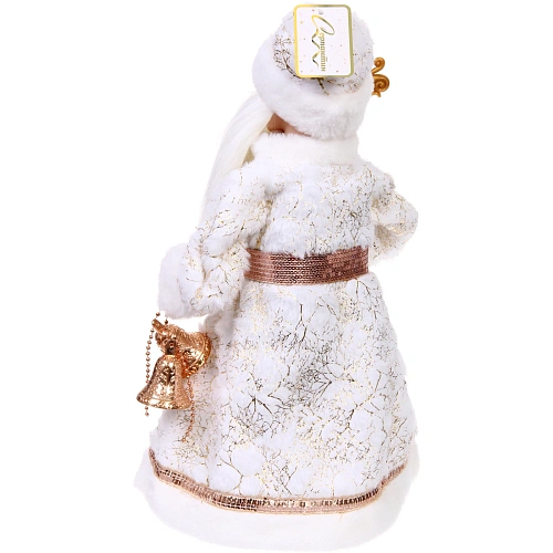 Дед Мороз музыкальный Зимний день в бежевой шубке 40 см_4