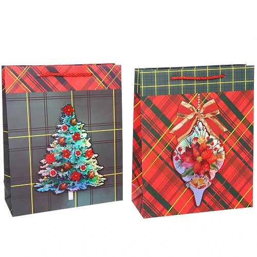 Пакет подарочный Новогодний стиль 263110 см, микс_4