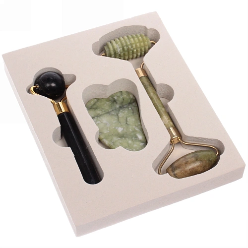 Набор массажеров косметический Gua sha, цвет зелёный шарм_6