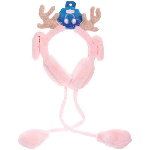 Наушники меховые с двигающимися ушками Santa's Friend, цвет розовый_11