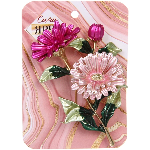 Брошь KLEVER SHOP, Хризантеммы, цвет как на фото, 6235 (символ Любви и Верности)_4