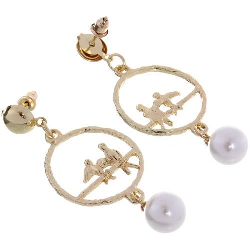 Серьги из гиппоалергенного сплава ЭКЛАТТО, цвет серебро и золото, 5,5см_5