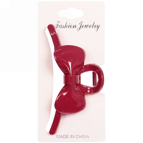 Заколка-краб для волос  на блистере Magic Gloss, бантик, микс 6 цветов, 11см (Кокетка)_8