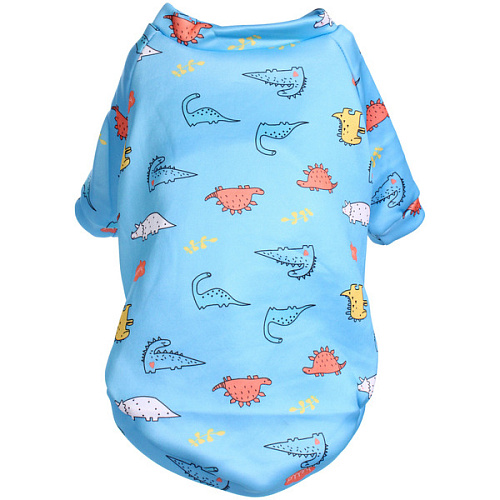 Кофта - толстовка для мелких пород собак BRO Style, принт динозаврики, р 2XL (на флисе)_10