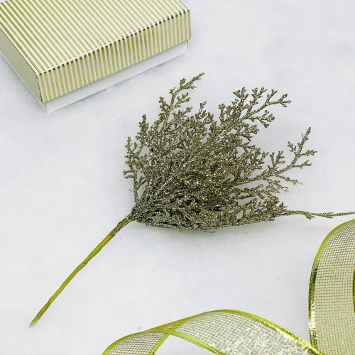 Ветка декоративная "Зимний танец" 27 см, Шампань