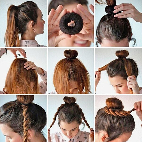 Заколка валик для создания пучка d-5,5см, цвет белый (лейбл Кокетка)_9