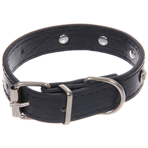 Ошейник для собак и кошек со стразами На стиле, цвет черный, 2см, размер XS, 2025см (лейбл)_3