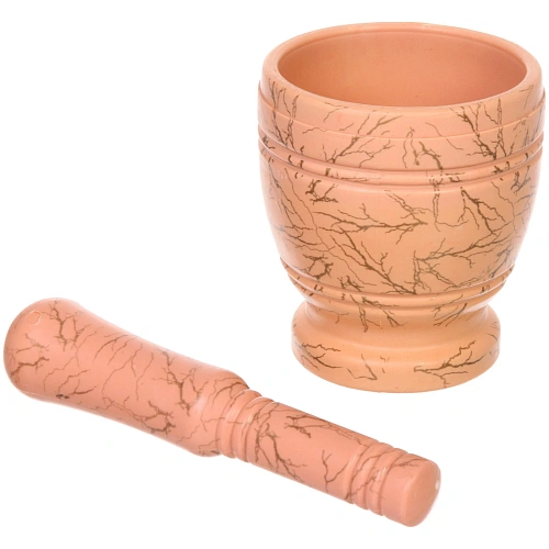 Ступка пластиковая с пестиком 10,211,2см мрамор_3