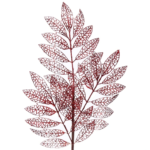 Ветка декоративная Зимние листья 85 см, Рубин_3