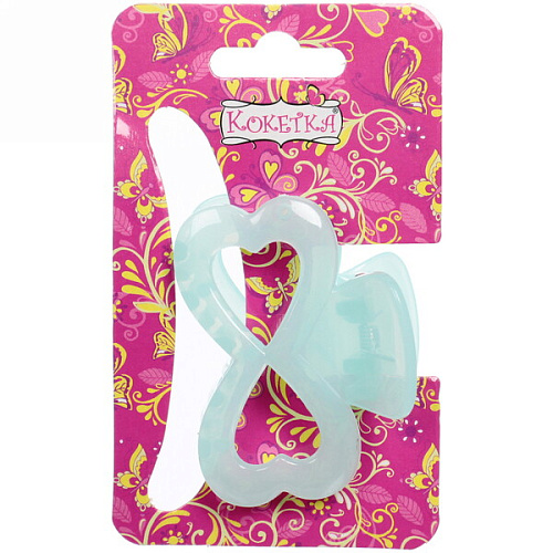 Заколка-краб для волос  на блистере Глянец-Бант, микс 6 цветов, 6см_24