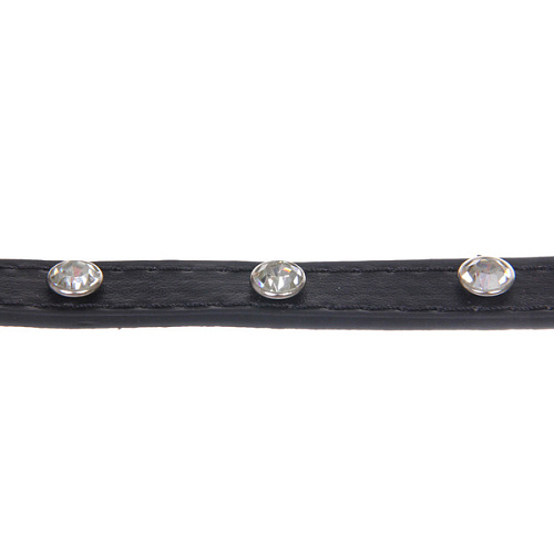 Ошейник для собак и кошек со стразами На стиле, цвет черный, 1см, размер XS, 2025см (лейбл)_6